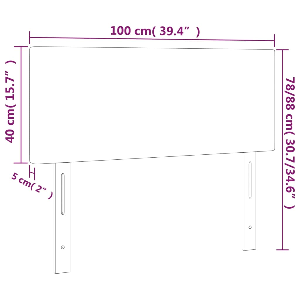 Cabeceira de cama couro artificial 100x5x78/88 cm preto