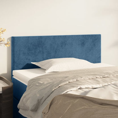 Cabeceira de cama veludo 100x5x78/88 cm azul-escuro