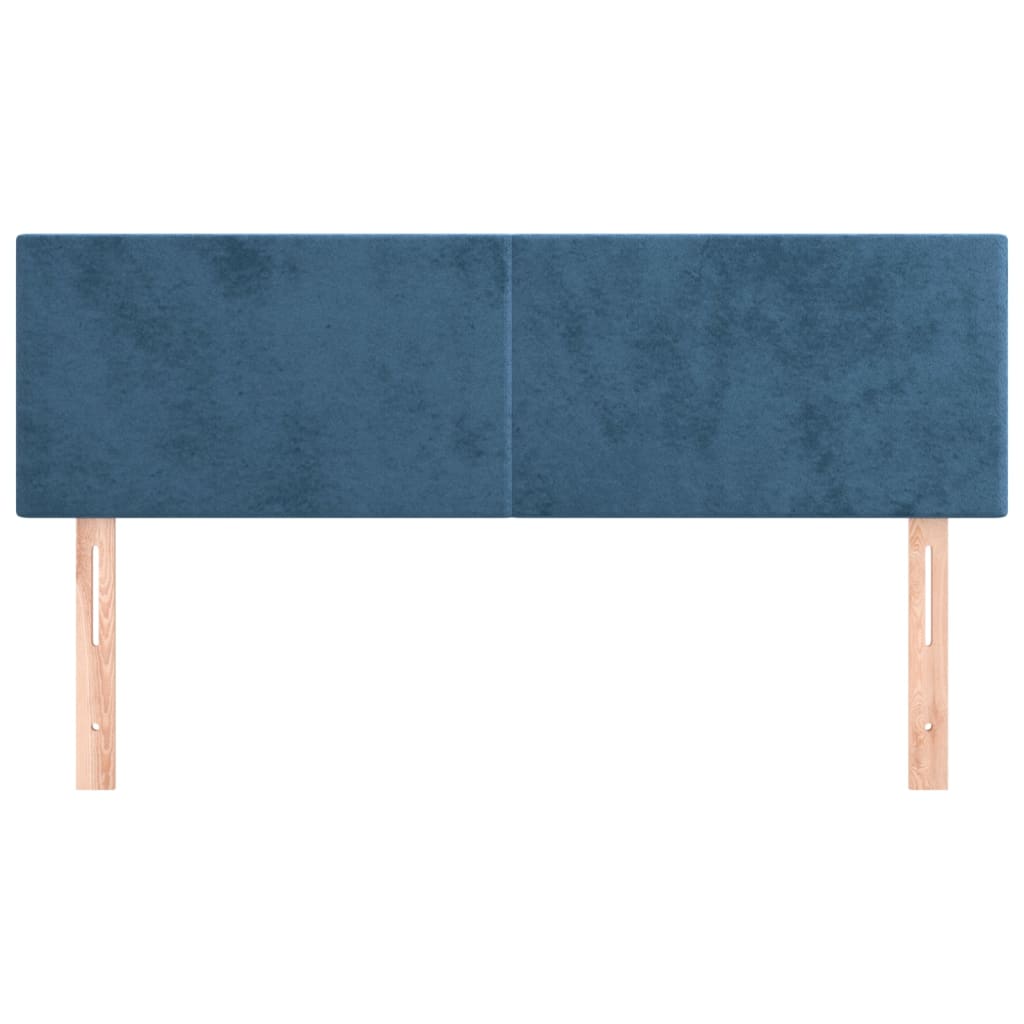 Cabeceira de cama 2 pcs veludo 72x5x78/88 cm azul-escuro