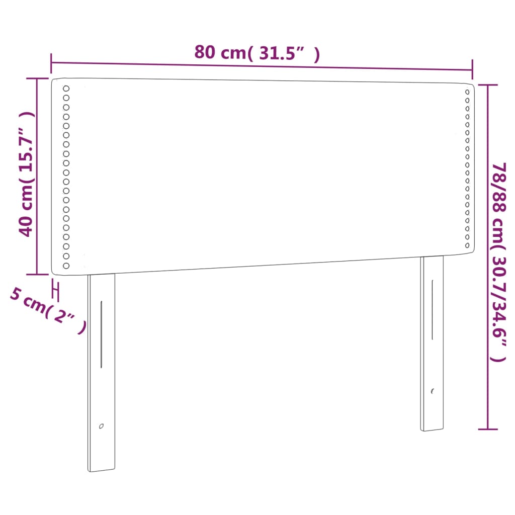 Cabeceira de cama tecido 80x5x78/88 cm cinzento-claro