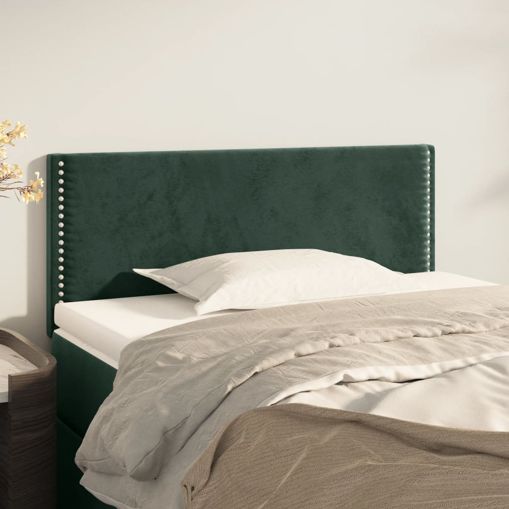 Cabeceira de cama veludo 80x5x78/88 cm verde-escuro