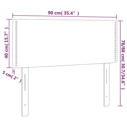 Cabeceira de cama tecido 90x5x78/88 cm cinzento-escuro