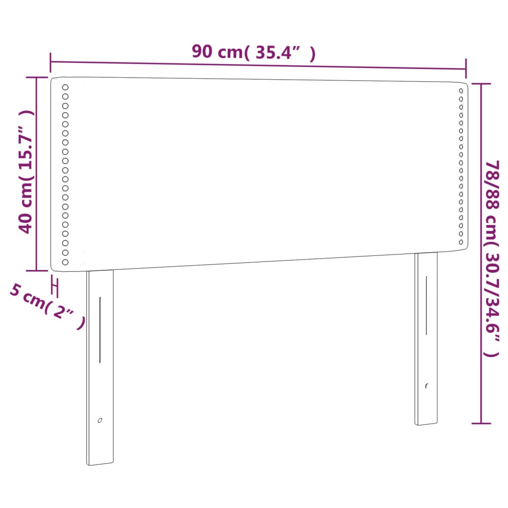 Cabeceira de cama tecido 90x5x78/88 cm creme