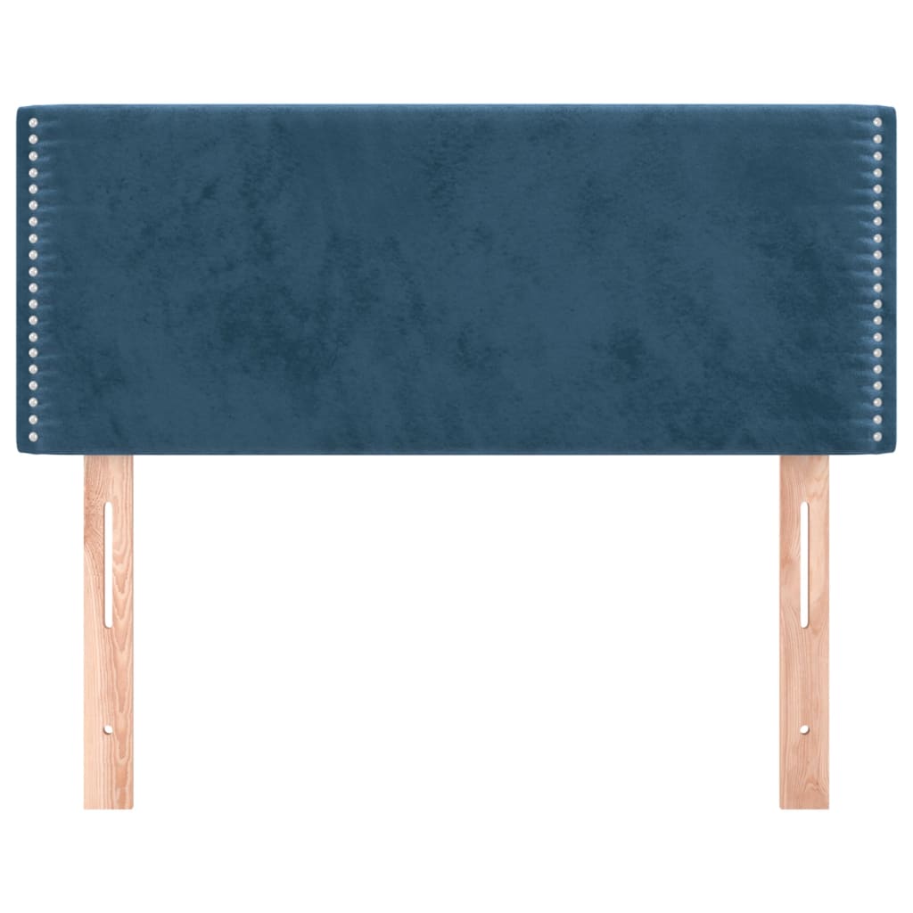 Cabeceira de cama veludo 90x5x78/88 cm azul-escuro