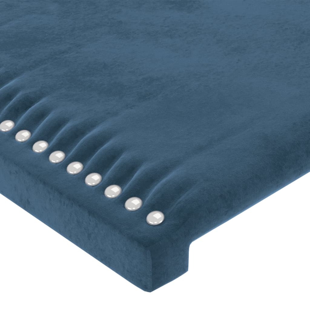 Cabeceira de cama veludo 90x5x78/88 cm azul-escuro