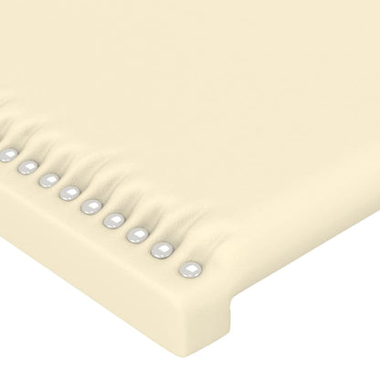 Cabeceira de cama couro artificial 100x5x78/88 cm creme