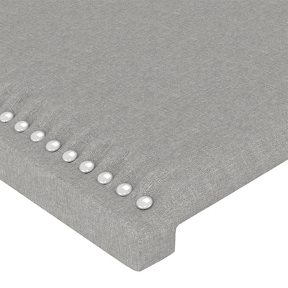 Cabeceira de cama 2 pcs tecido 72x5x78/88 cm cinzento-claro