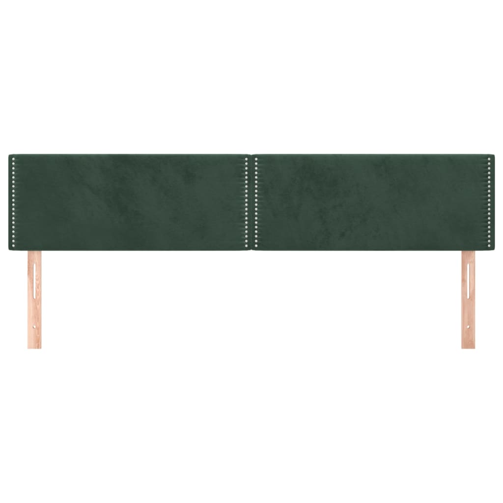 Cabeceira de cama 2 pcs veludo 80x5x78/88 cm verde-escuro