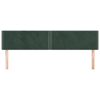 Cabeceira de cama 2 pcs veludo 80x5x78/88 cm verde-escuro