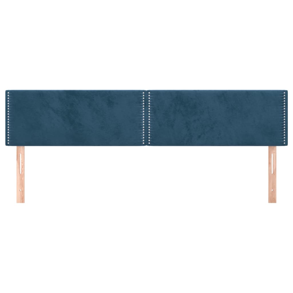 Cabeceira de cama 2 pcs veludo 80x5x78/88 cm azul-escuro