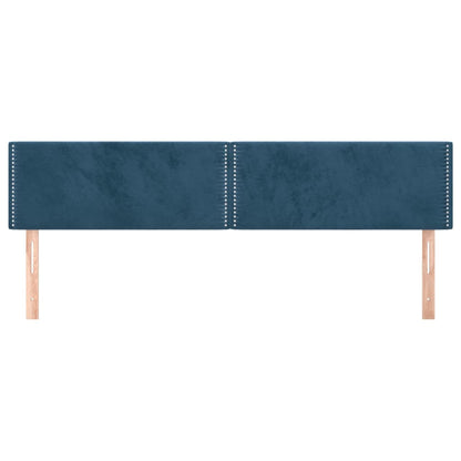 Cabeceira de cama 2 pcs veludo 80x5x78/88 cm azul-escuro