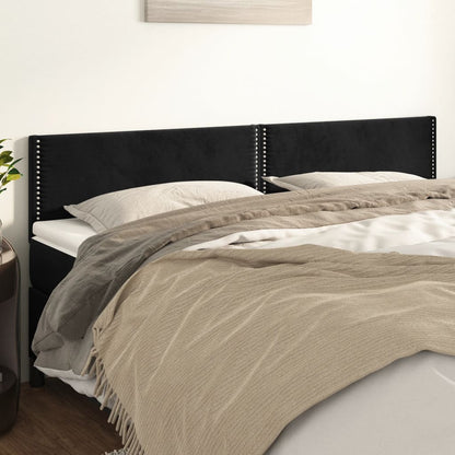 Cabeceira de cama 2 pcs veludo 90x5x78/88 cm preto