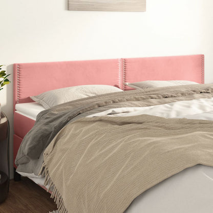 Cabeceira de cama 2 pcs veludo 90x5x78/88 cm rosa