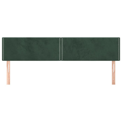 Cabeceira de cama 2 pcs veludo 100x5x78/88 cm verde-escuro