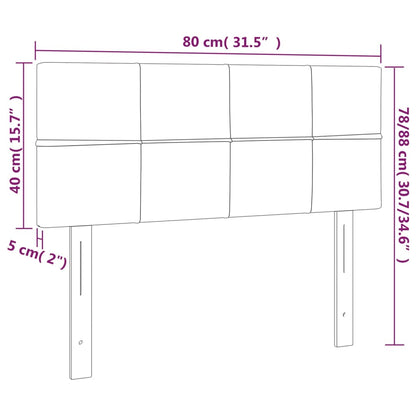 Cabeceira de cama tecido 80x5x78/88 cm cinzento-claro