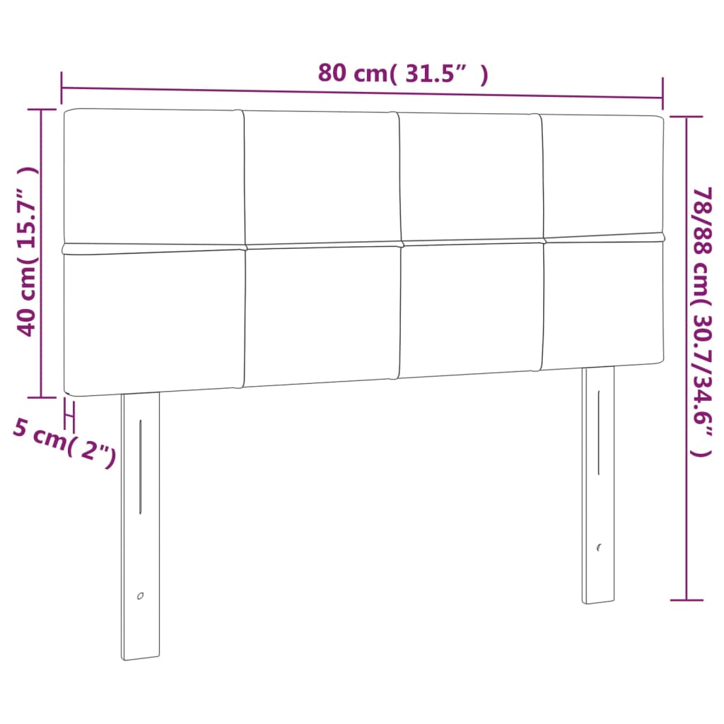 Cabeceira de cama tecido 80x5x78/88 cm cinzento-escuro