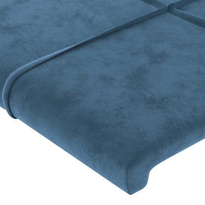 Cabeceira de cama veludo 80x5x78/88 cm azul