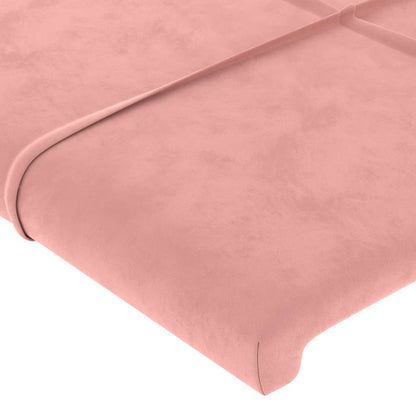 Cabeceira de cama veludo 80x5x78/88 cm rosa