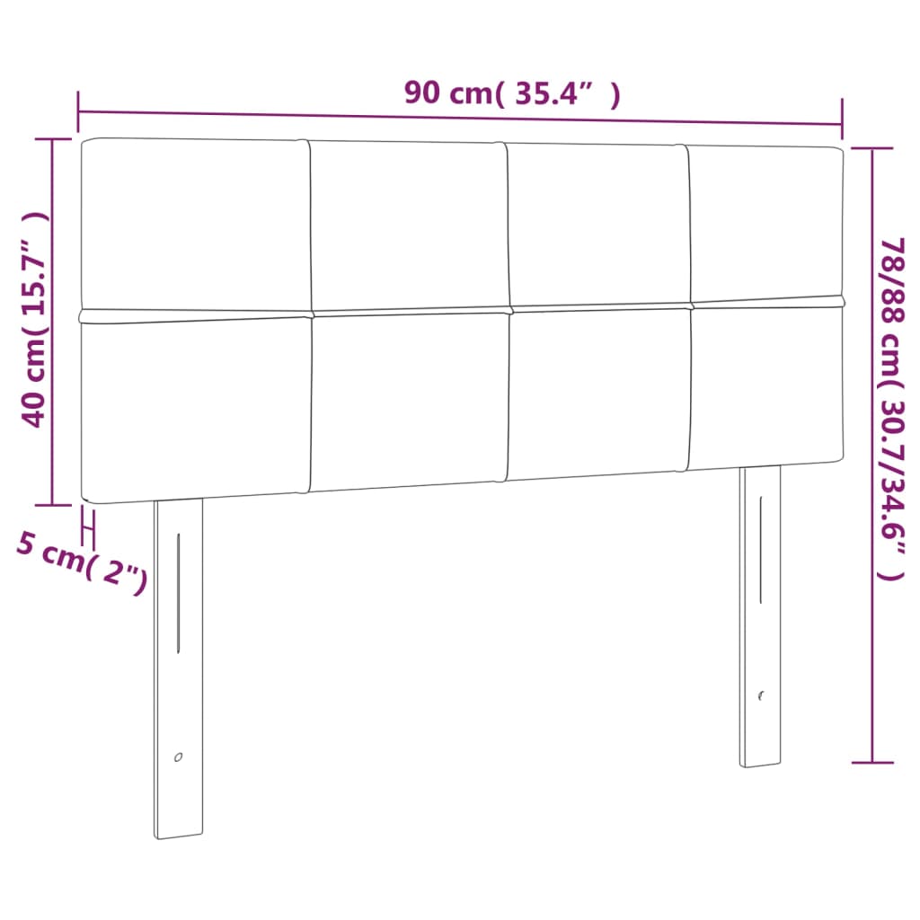 Cabeceira de cama tecido 90x5x78/88 cm castanho