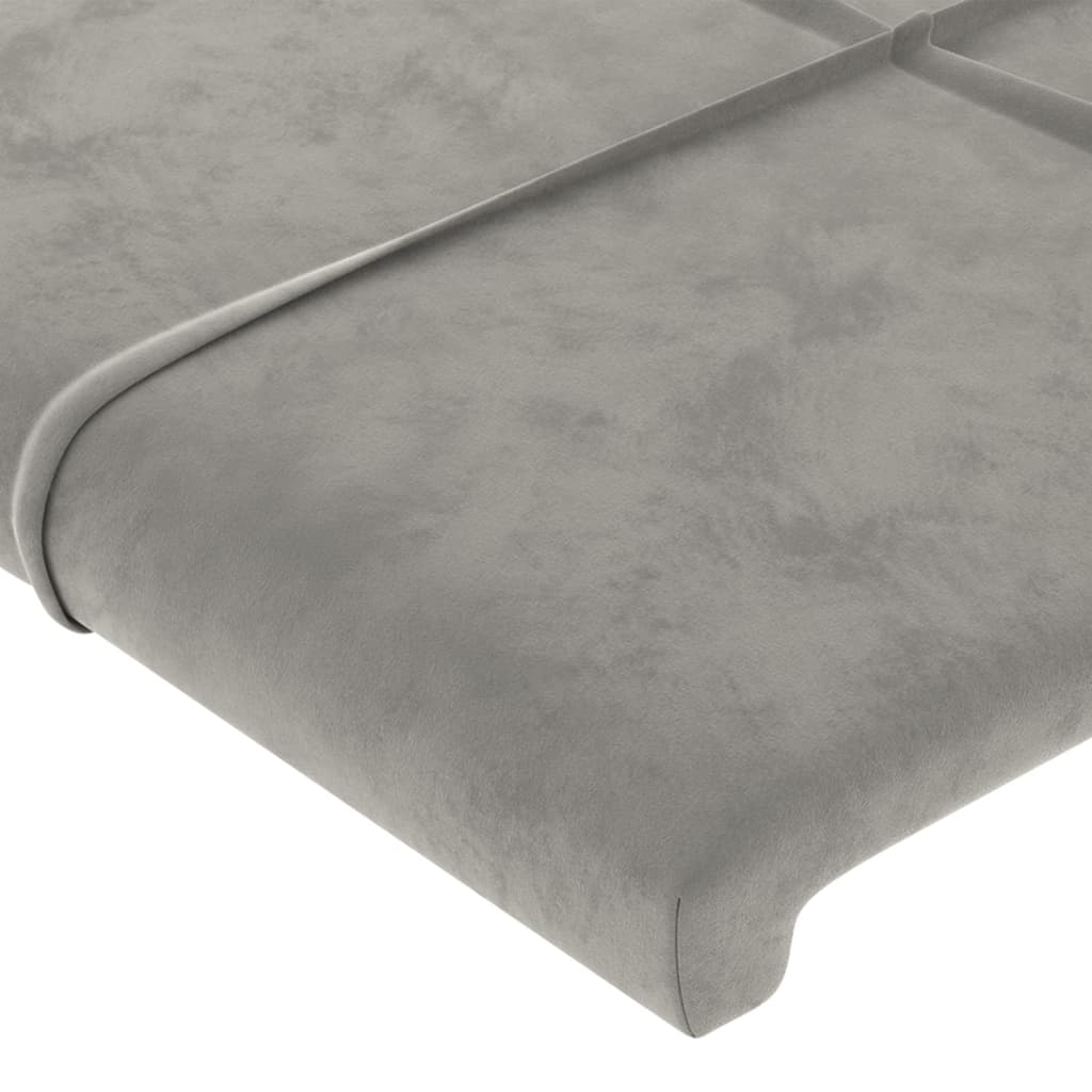 Cabeceira de cama veludo 90x5x78/88 cm cinzento-claro