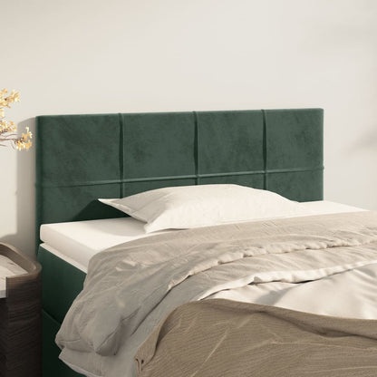 Cabeceira de cama veludo 90x5x78/88 cm verde-escuro