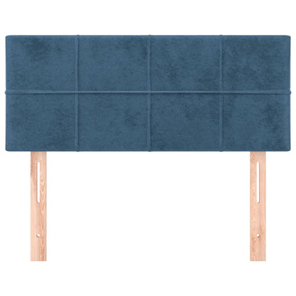 Cabeceira de cama veludo 100x5x78/88 cm azul-escuro