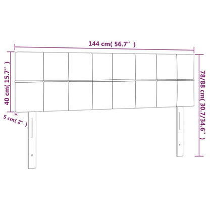 Cabeceira de cama 2 pcs tecido 72x5x78/88 cm cinzento-claro