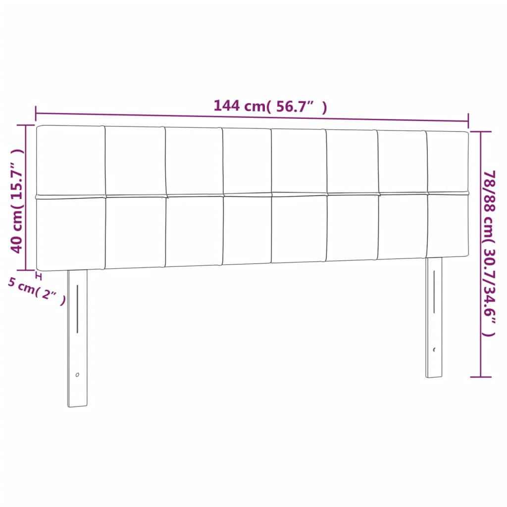 Cabeceira cama 2 pcs tecido 72x5x78/88 cm cinzento-acastanhado