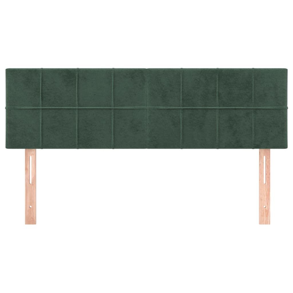 Cabeceira de cama 2 pcs veludo 72x5x78/88 cm verde-escuro