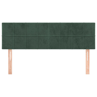 Cabeceira de cama 2 pcs veludo 72x5x78/88 cm verde-escuro