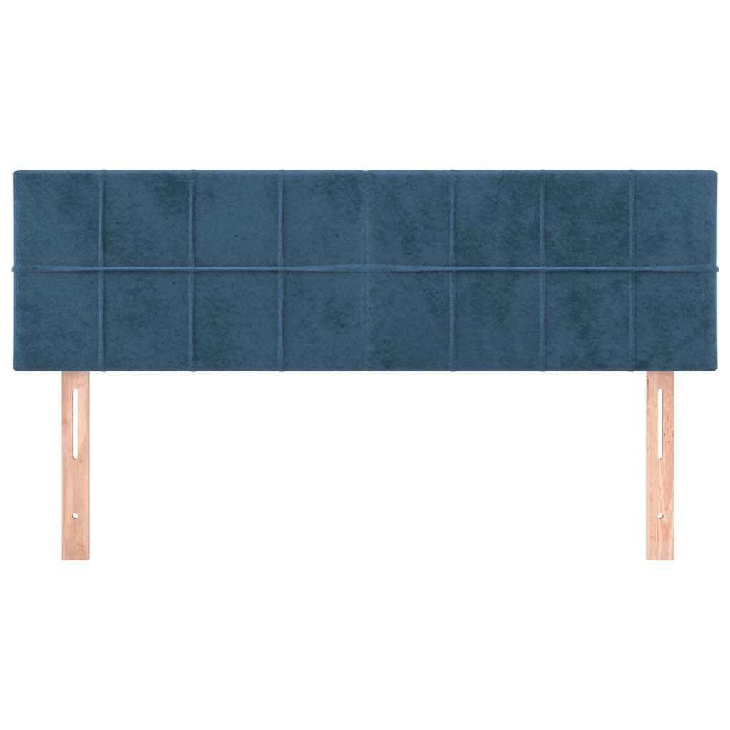 Cabeceira de cama 2 pcs veludo 72x5x78/88 cm azul-escuro