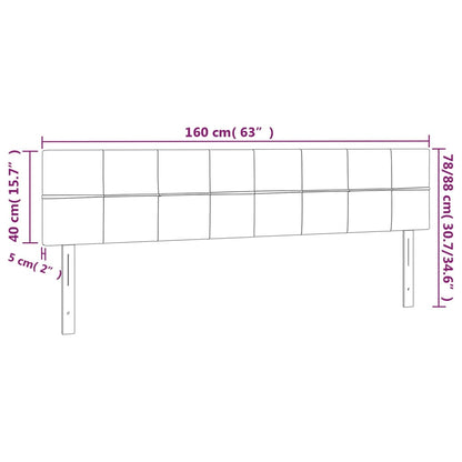 Cabeceira cama 2 pcs tecido 80x5x78/88 cm cinzento-acastanhado