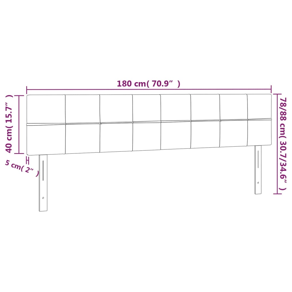 Cabeceira de cama 2 pcs tecido 90x5x78/88 cm cinzento-claro