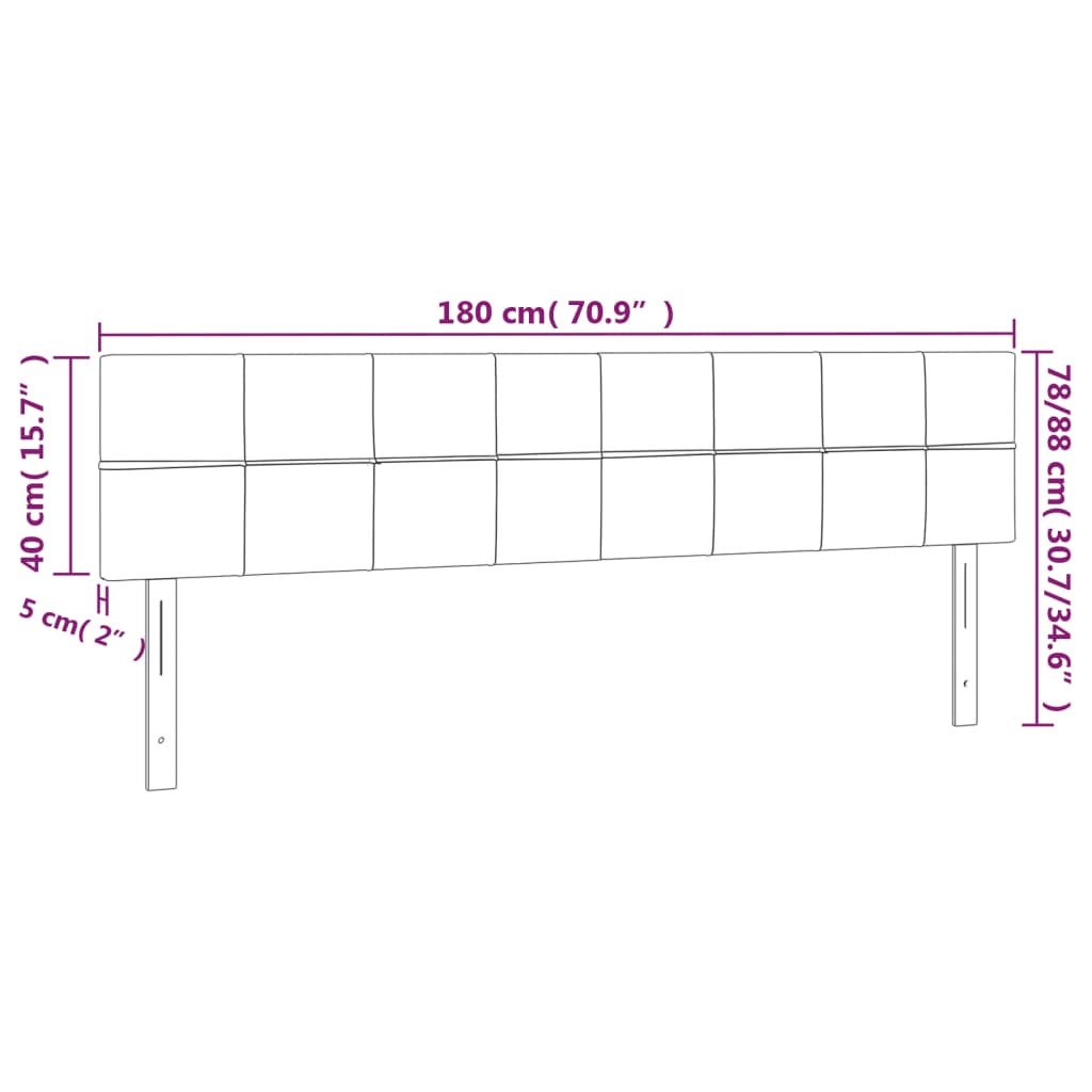 Cabeceira de cama 2 pcs veludo 90x5x78/88 cm cinzento-escuro