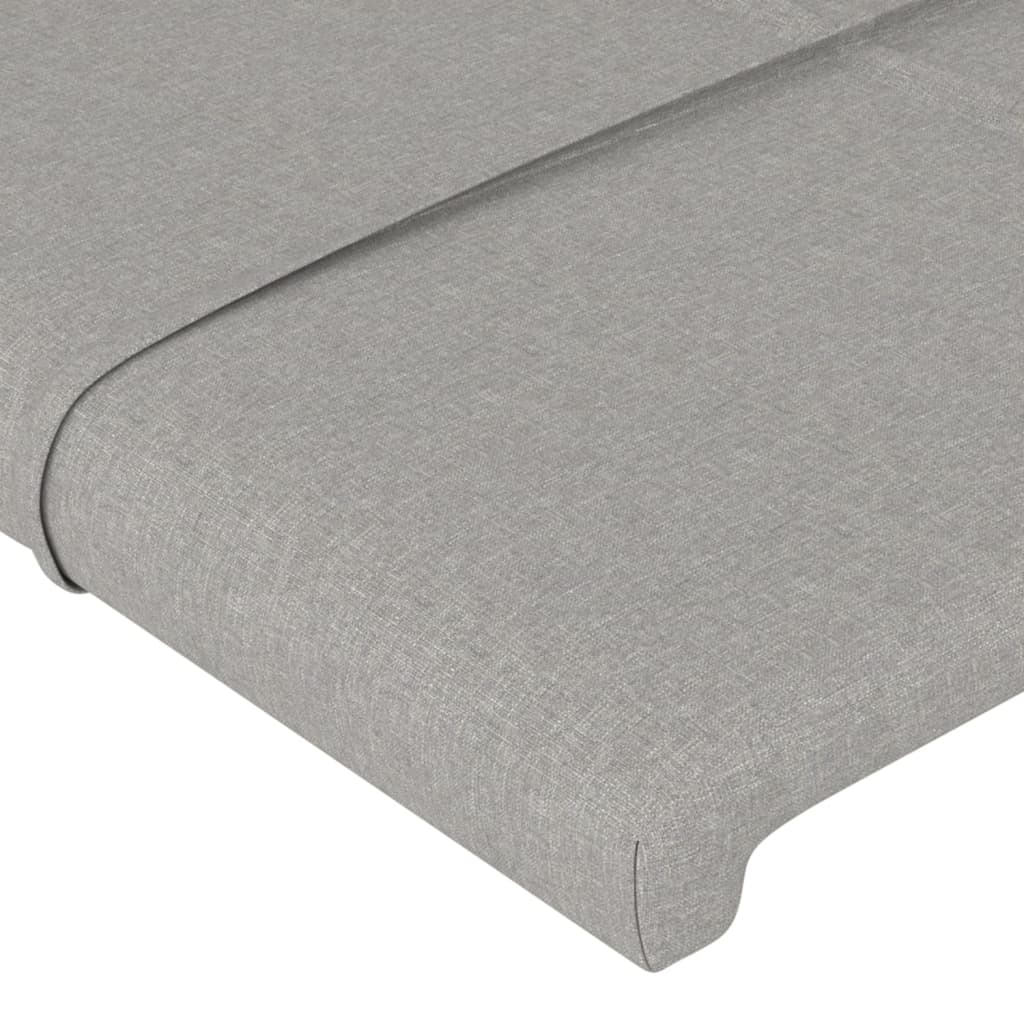 Cabeceira de cama 2 pcs tecido 100x5x78/88 cm cinzento-claro