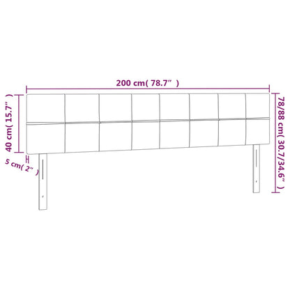 Cabeceira de cama 2 pcs tecido 100x5x78/88 cm cinzento-claro