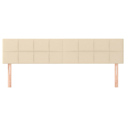 Cabeceira de cama 2 pcs tecido 100x5x78/88 cm creme