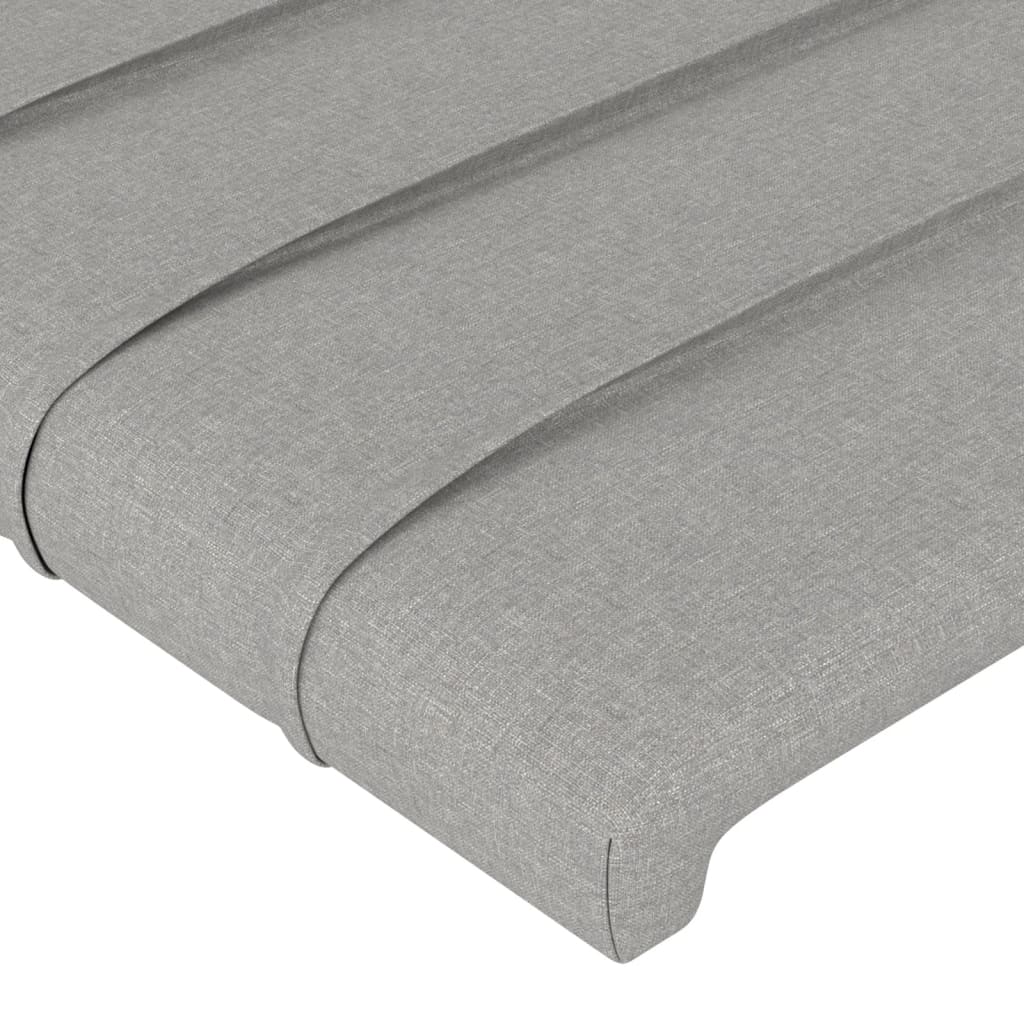 Cabeceira de cama tecido 80x5x78/88 cm cinzento-claro