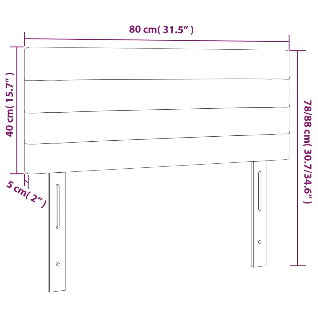 Cabeceira de cama tecido 80x5x78/88 cm cinzento-claro