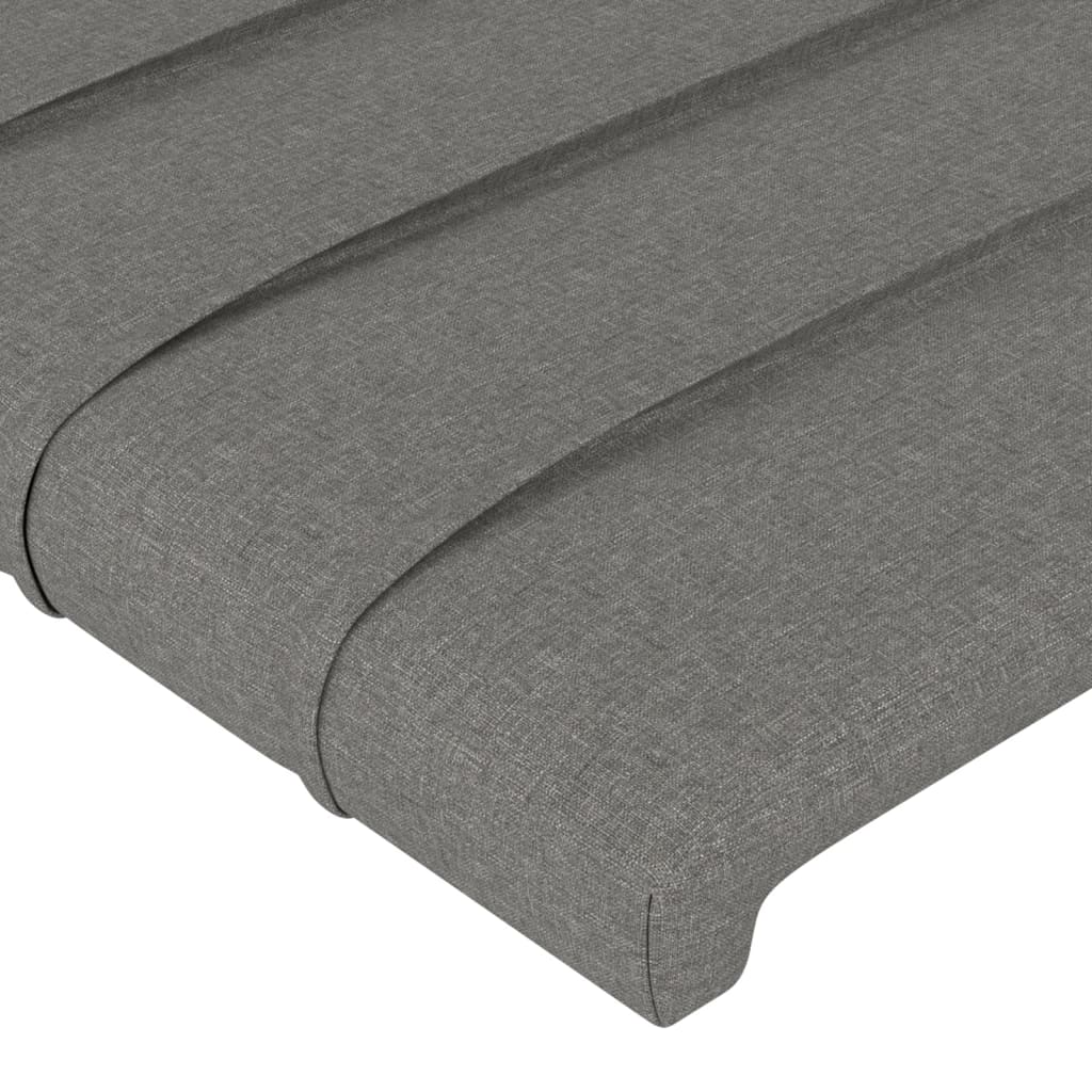 Cabeceira de cama tecido 80x5x78/88 cm cinzento-escuro