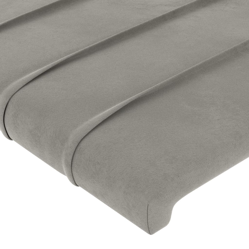 Cabeceira de cama veludo 80x5x78/88 cm cinzento-claro