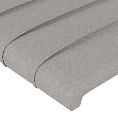 Cabeceira de cama tecido 90x5x78/88 cm cinzento-claro