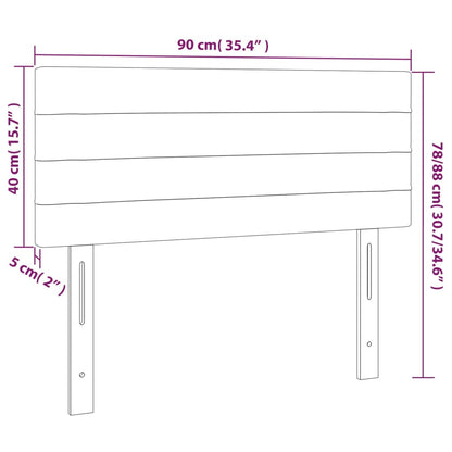 Cabeceira de cama tecido 90x5x78/88 cm cinzento-escuro