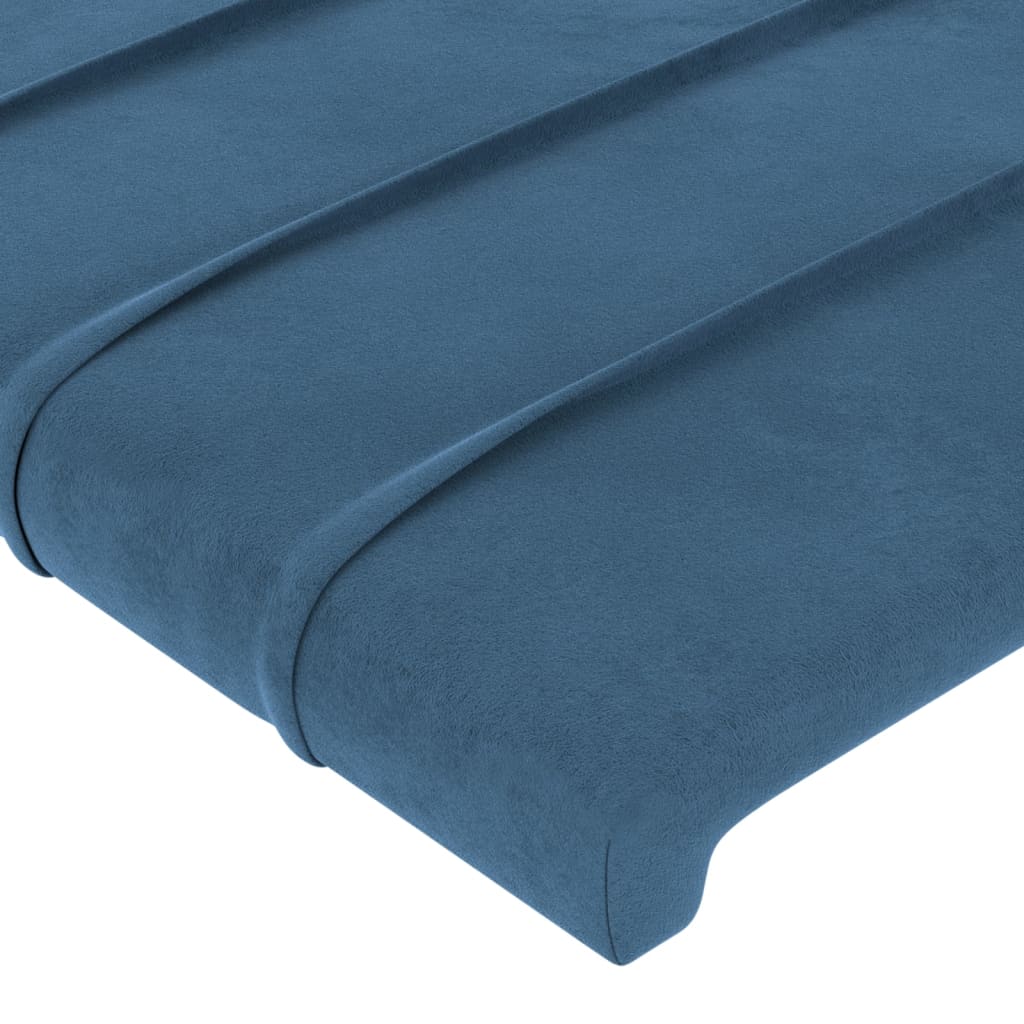 Cabeceira de cama veludo 90x5x78/88 cm azul-escuro