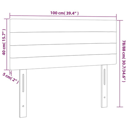 Cabeceira de cama tecido 100x5x78/88 cm cinzento-escuro