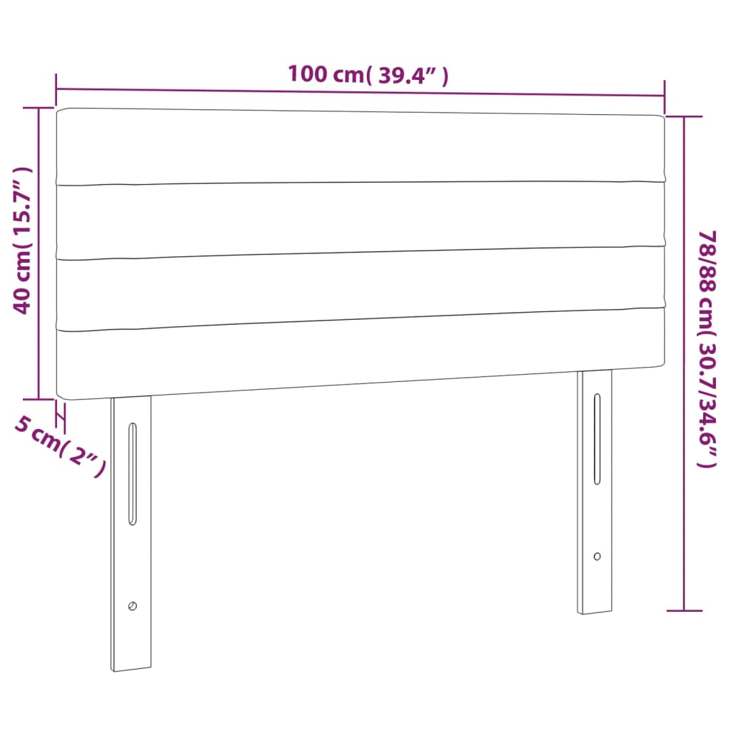 Cabeceira de cama tecido 100x5x78/88 cm preto