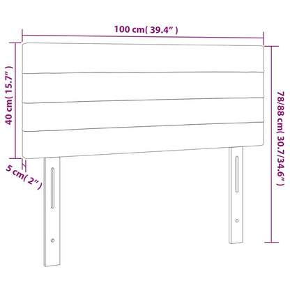 Cabeceira de cama veludo 100x5x78/88 cm cinzento-claro