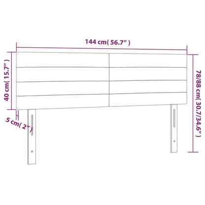 Cabeceira de cama 2 pcs tecido 72x5x78/88 cm cinzento-claro