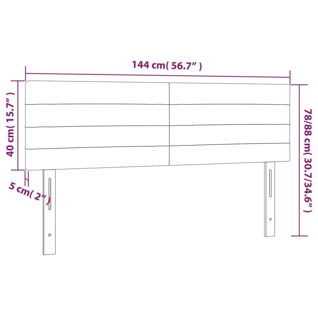 Cabeceira de cama 2 pcs tecido 72x5x78/88 cm castanho-escuro