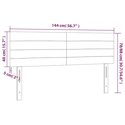 Cabeceira de cama 2 pcs tecido 72x5x78/88 cm castanho-escuro